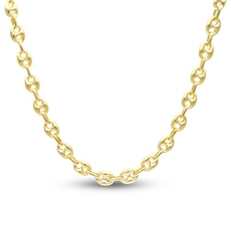Italia D'Oro Puffy Hollow Mariner Link Necklace 14K Yellow Gold 20&quot;