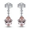 Thumbnail Image 1 of Natural Morganite Dangle Earrings 1/20 ct tw Diamonds 10K White Gold