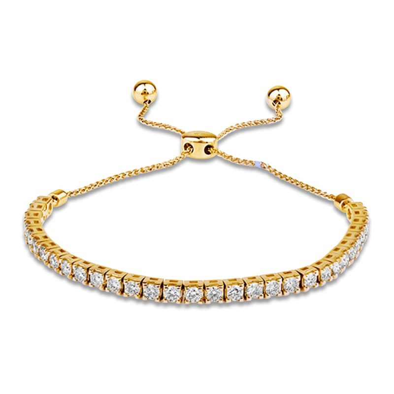 Main Image 1 of Lab-Created Diamond Line Bolo Bracelet 2 ct tw 14K Yellow Gold