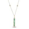 Thumbnail Image 1 of Natural Emerald Necklace 1/10 ct tw Diamonds 14K Yellow Gold 18&quot;