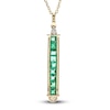 Thumbnail Image 2 of Natural Emerald Necklace 1/10 ct tw Diamonds 14K Yellow Gold 18&quot;