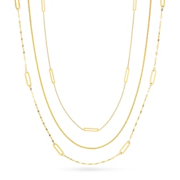 Wheat Chain Necklace Set 14K Yellow Gold