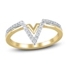 Thumbnail Image 0 of Diamond Chevron Ring 1/6 ct tw Round 14K Two-Tone Gold