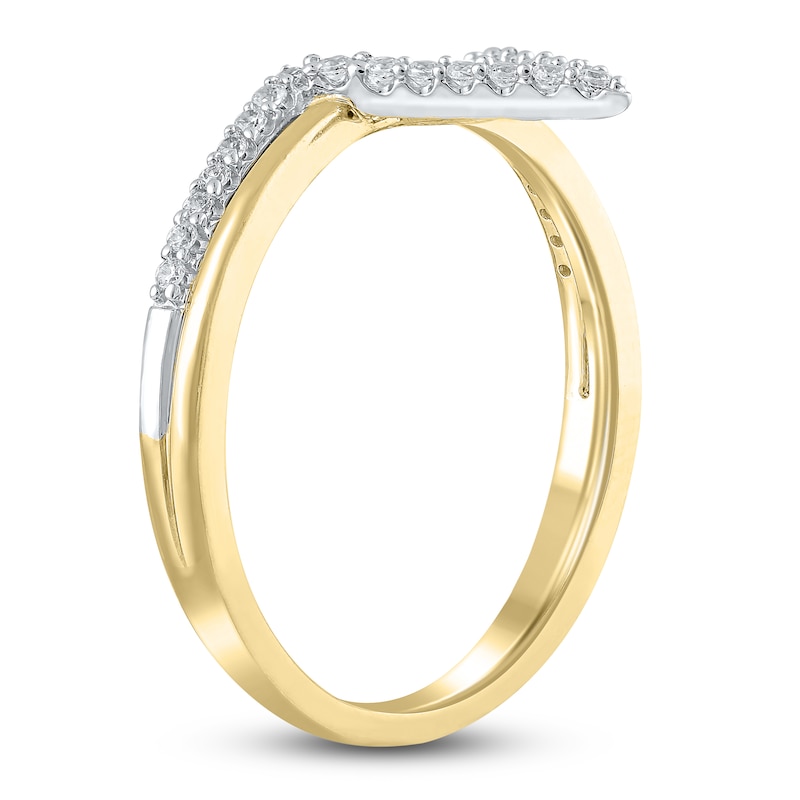 Diamond Chevron Ring 1/6 ct tw Round 14K Two-Tone Gold