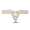 Thumbnail Image 2 of Diamond Chevron Ring 1/6 ct tw Round 14K Two-Tone Gold