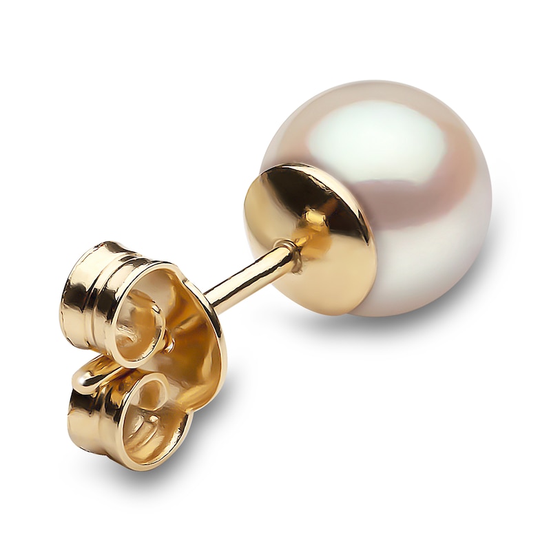 Main Image 3 of Yoko London White Akoya Cultured Pearl Stud Earrings 18K Yellow Gold