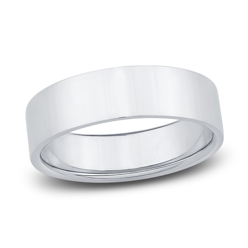 Main Image 1 of Men's Flat Wedding Band 14K White Gold 6.0mm