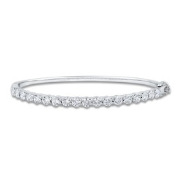 Diamond Bangle Bracelet 3-5/8 ct tw Round 14K White Gold