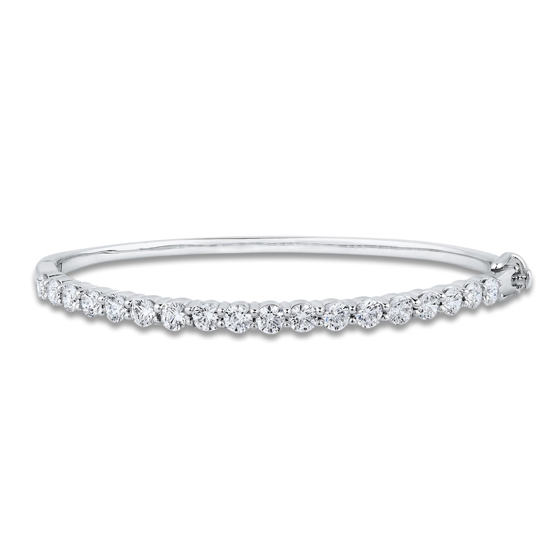 Main Image 1 of Diamond Bangle Bracelet 3-5/8 ct tw Round 14K White Gold