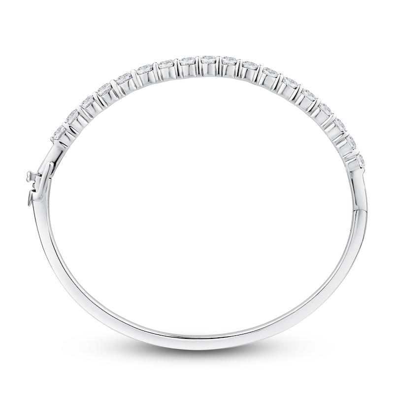 Main Image 3 of Diamond Bangle Bracelet 3-5/8 ct tw Round 14K White Gold