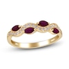 Thumbnail Image 0 of Marquise-Cut Natural Ruby & Diamond Ring 1/6 ct tw 14K Yellow Gold