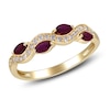 Thumbnail Image 1 of Marquise-Cut Natural Ruby & Diamond Ring 1/6 ct tw 14K Yellow Gold