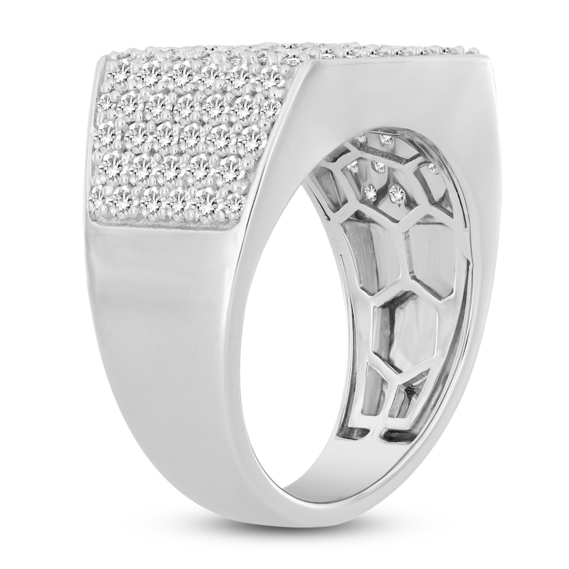 Main Image 2 of Men's Lab-Created Diamond Ring 2-3/4 ct tw Round 14K White Gold