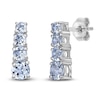 Thumbnail Image 2 of Round-Cut Natural Aquamarine Stud Earrings 14K White Gold