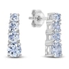 Thumbnail Image 3 of Round-Cut Natural Aquamarine Stud Earrings 14K White Gold