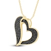 Thumbnail Image 2 of Pnina Tornai Black Diamond Heart Necklace 3/8 ct tw 14K Yellow Gold