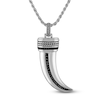 Thumbnail Image 1 of 1933 by Esquire Men's Black Diamond Horn Necklace 3/8 ct tw Sterling Silver 22&quot;