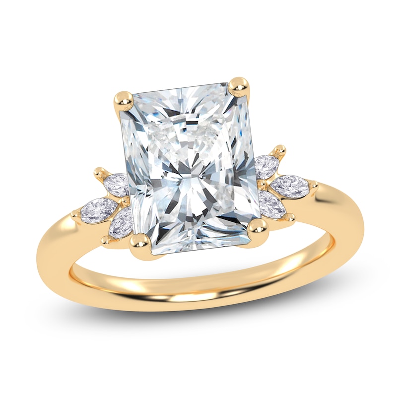 Main Image 1 of Radiant-Cut Lab-Created Diamond Engagement Ring 3-1/6 ct tw 14K Yellow Gold