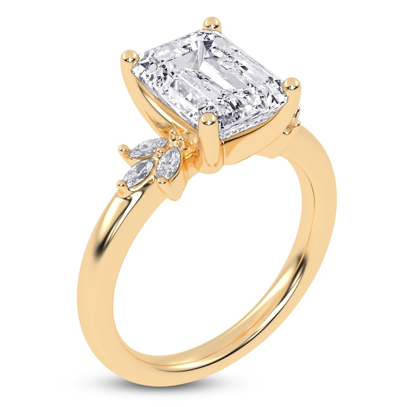 Main Image 2 of Radiant-Cut Lab-Created Diamond Engagement Ring 3-1/6 ct tw 14K Yellow Gold