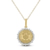 Thumbnail Image 1 of Diamond Zodiac Gemini Medallion Necklace 1/3 ct tw 10K Yellow Gold 18&quot;