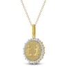 Thumbnail Image 2 of Diamond Zodiac Gemini Medallion Necklace 1/3 ct tw 10K Yellow Gold 18&quot;