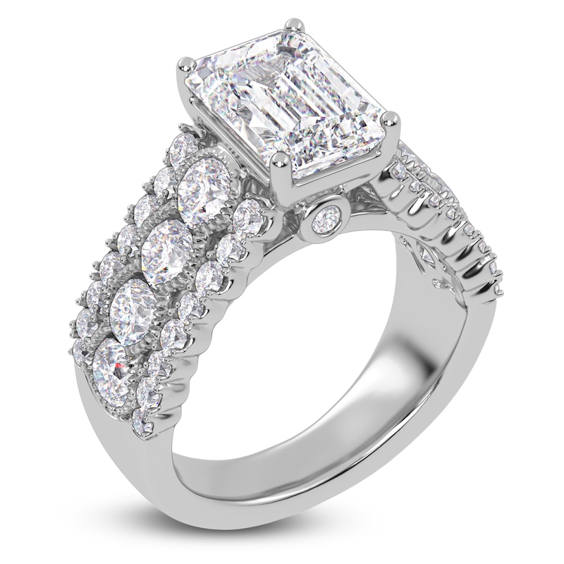 Main Image 2 of Radiant-Cut Lab-Created Diamond Engagement Ring 3-3/4 ct tw 14K White Gold