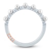 Thumbnail Image 4 of Pnina Tornai Cultured Pearl & Baguette-Cut Diamond Anniversary Ring 1/6 ct tw 14K White Gold