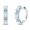 Thumbnail Image 0 of Octagon-Cut Natural Aquamarine Earrings 1/20 ct tw 14K White Gold