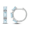 Thumbnail Image 1 of Octagon-Cut Natural Aquamarine Earrings 1/20 ct tw 14K White Gold