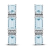 Thumbnail Image 2 of Octagon-Cut Natural Aquamarine Earrings 1/20 ct tw 14K White Gold