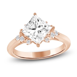 Princess-Cut Lab-Created Diamond Engagement Ring 2-1/6 ct tw 14K Rose Gold