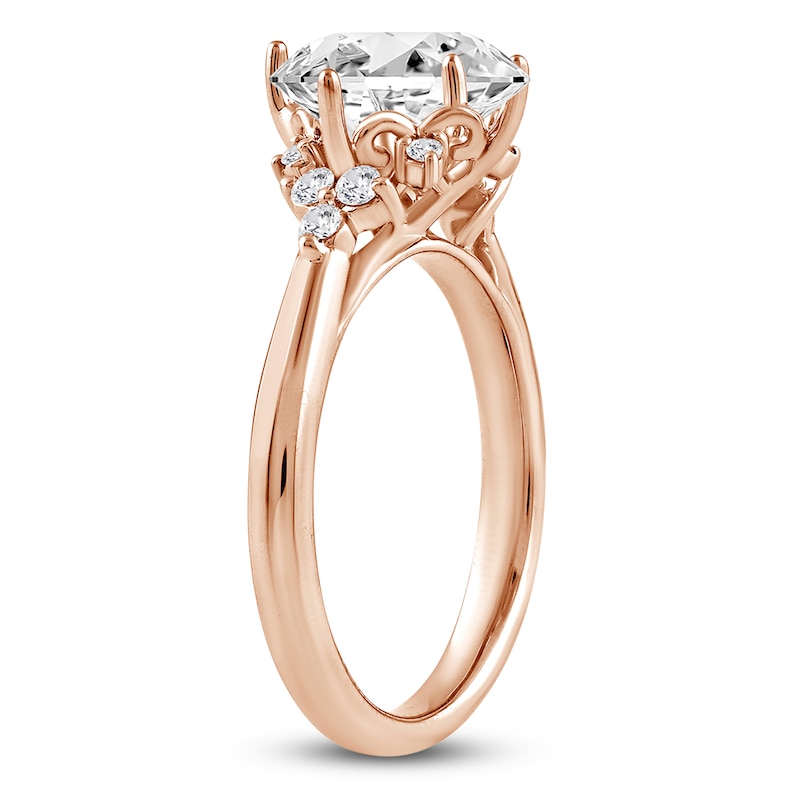 Main Image 2 of Princess-Cut Lab-Created Diamond Engagement Ring 2-1/6 ct tw 14K Rose Gold