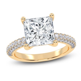 Princess-Cut Lab-Created Diamond Engagement Ring 2-1/2 ct tw 14K Yellow Gold