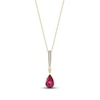 Thumbnail Image 1 of Pear-Shaped Natural Ruby Pendant Necklace 1/20 ct tw 14K Yellow Gold