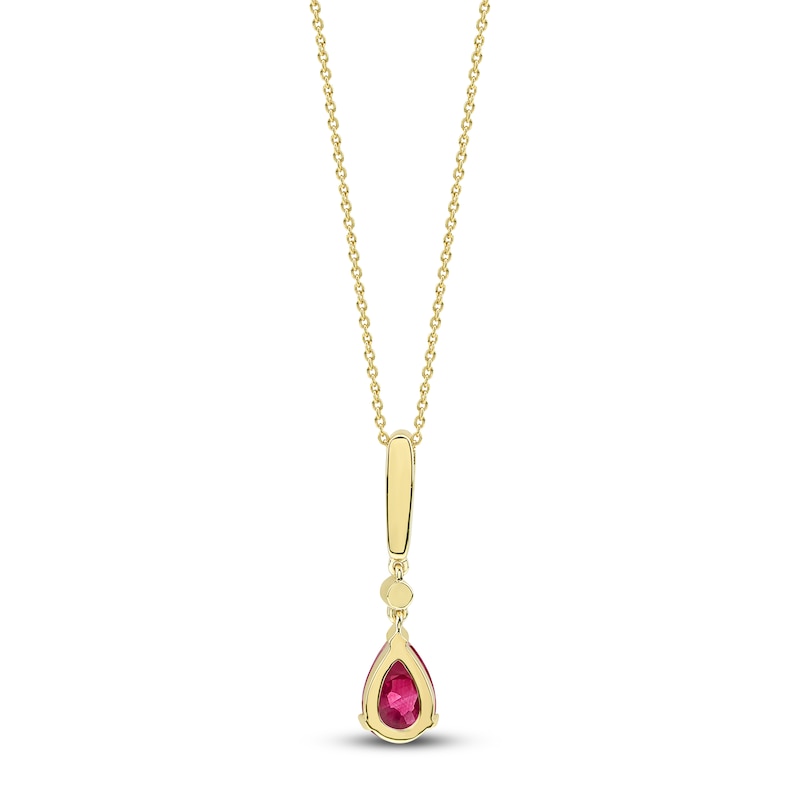 Main Image 3 of Pear-Shaped Natural Ruby Pendant Necklace 1/20 ct tw 14K Yellow Gold