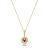 Thumbnail Image 3 of Natural Ruby & Diamond Heart Pendant Necklace 1/15 ct tw 14K Yellow Gold