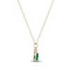 Thumbnail Image 2 of Pear-Shaped Natural Emerald & Diamond Accent Necklace 14K Yellow Gold 17&quot;