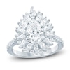 Thumbnail Image 1 of Pear-Shaped Lab-Created Diamond Starburst Halo Engagement Ring 2-1/3 ct tw 14K White Gold