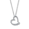 Thumbnail Image 1 of Diamond Heart Necklace 1/5 ct tw Round-cut 14K White Gold