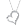 Thumbnail Image 1 of Diamond Heart Necklace 1/5 ct tw Round-Cut 10K White Gold