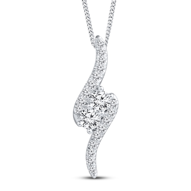 Main Image 1 of Ever Us Necklace 1 ct tw Diamonds 14K White Gold