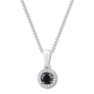 Black & White Diamond Necklace 3/8 ct tw 10K White Gold Adj. | Jared