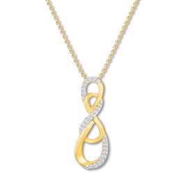 Diamond Infinity Necklace 1/10 carat tw 10K Yellow Gold