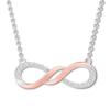 Thumbnail Image 0 of Diamond Infinity Necklace 1/10 ct. tw Sterling Silver/10K Rose Gold