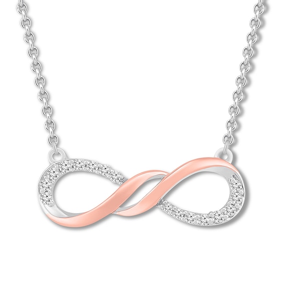 Diamond Infinity Necklace 1/10 ct. tw Sterling Silver/10K Gold | Jared ...