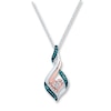 Thumbnail Image 1 of Blue/White Diamond Necklace 1/6 ct tw Sterling Silver