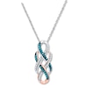 Thumbnail Image 1 of Blue/White Diamonds 1/4 ct tw Necklace Sterling Silver/10K Gold