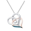 Thumbnail Image 1 of Blue/White Diamonds 1/15 cttw Necklace Sterling Silver/10K Gold