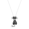 Thumbnail Image 1 of Black Cat Necklace 1/3 ct tw Diamonds 10K White Gold