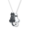 Thumbnail Image 1 of Cat Necklace 1/3 ct tw Black Diamonds Sterling Silver